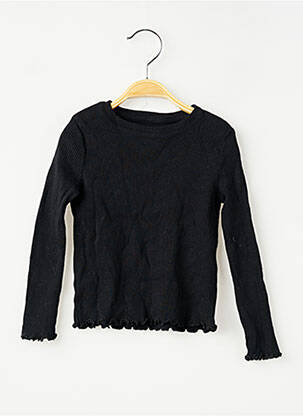 T-shirt coupe cintrée manches longues noir KIABI fille