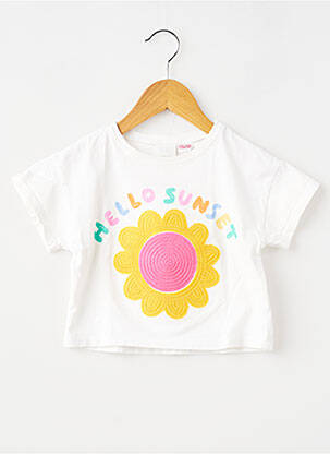 T-shirt coupe droite manches courtes blanc ZARA fille