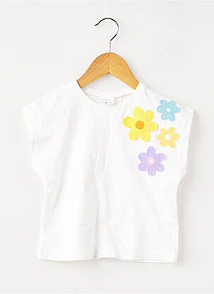 T-shirt coupe droite manches courtes blanc ZARA fille