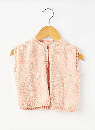 Gilet manches courtes coupe droite rose SANS MARQUE fille