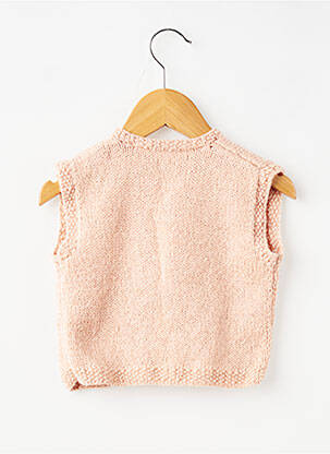 Gilet manches courtes coupe droite rose SANS MARQUE fille