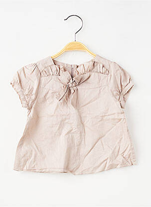 Top coupe droite manches courtes beige CHLOE fille
