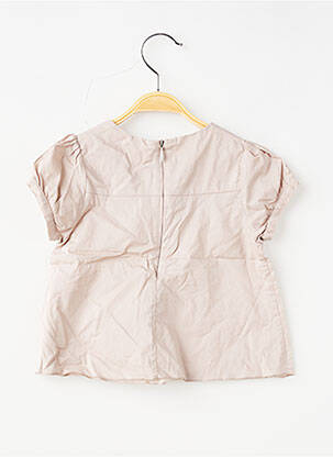 Top coupe droite manches courtes beige CHLOE fille