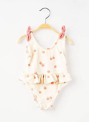 Maillot de bain 1 pièce imprimé fantaisie beige VERTBAUDET fille