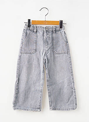 Jeans coupe large poches taille ajustable gris ZARA fille