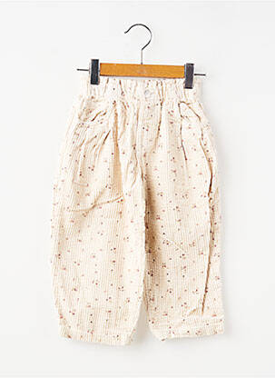 Pantalon large poches taille élastique beige ZARA fille