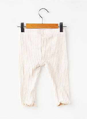 Legging tissage côtelé taille élastique beige KIABI fille
