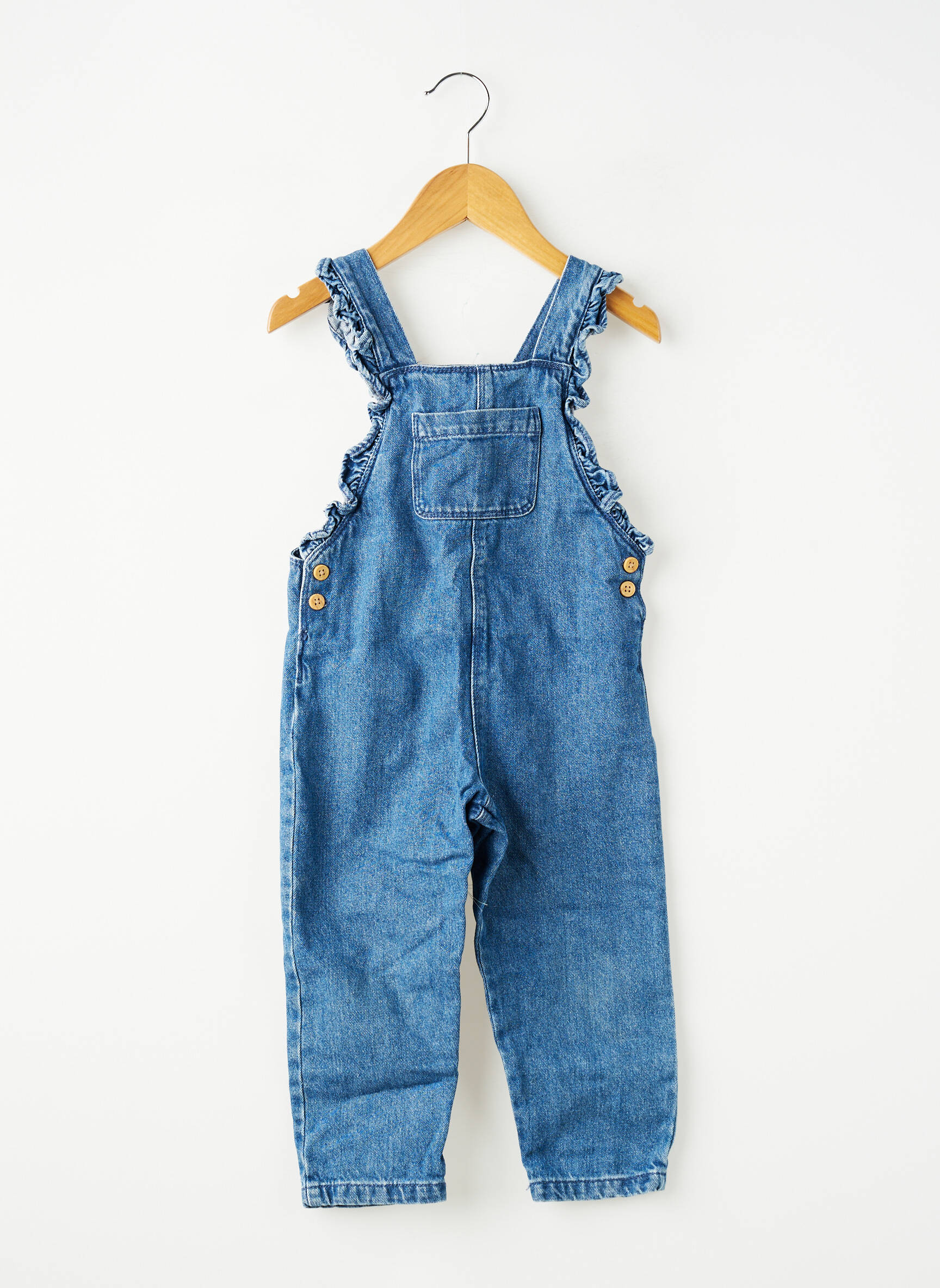 Salopette coupe droite sans manche bleu BOUT'CHOU fille