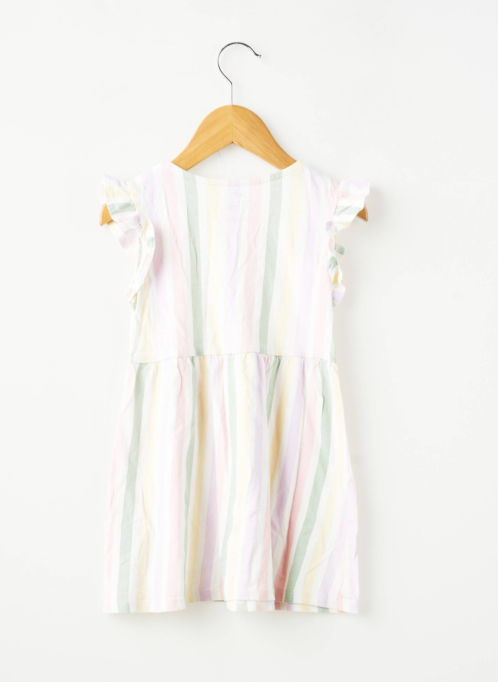 Robe courte maille fine manches courtes blanc H&M fille