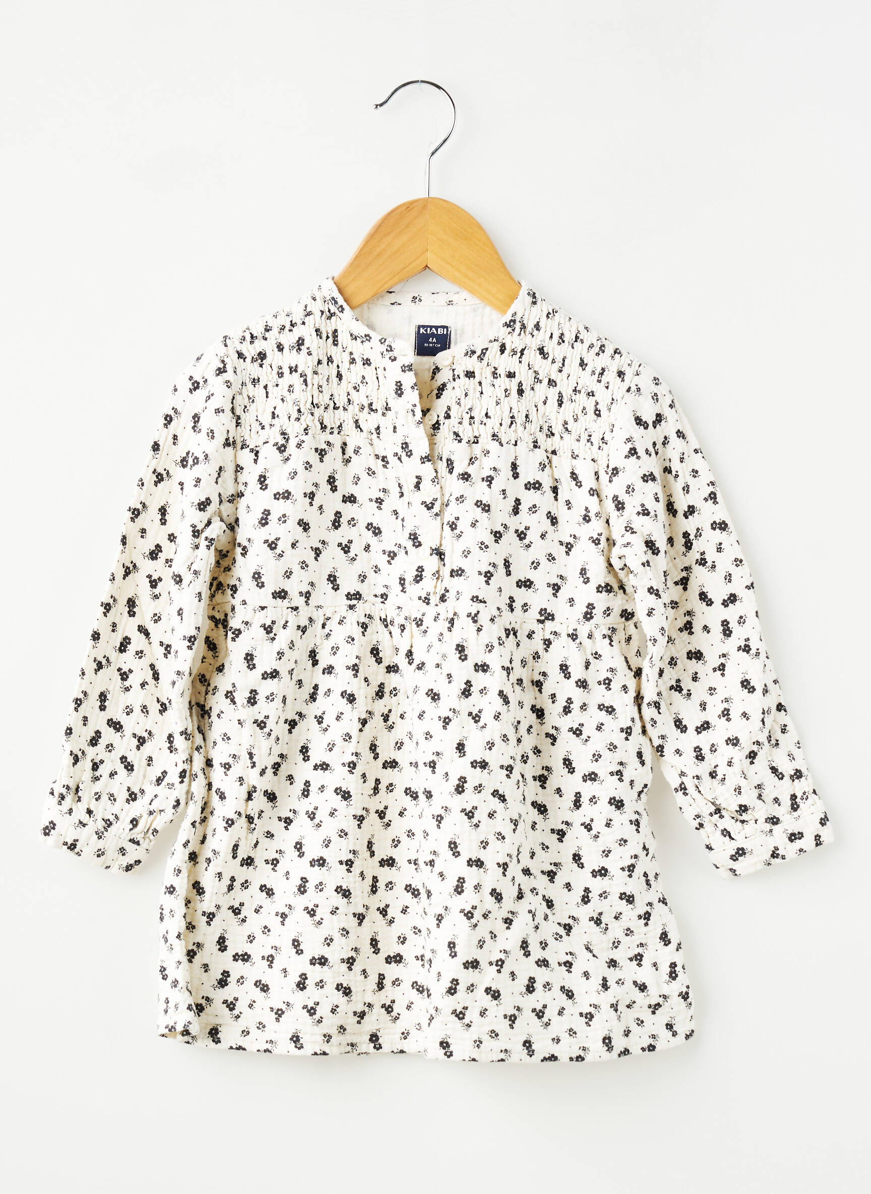Robe courte manches longues manches longues blanc KIABI fille