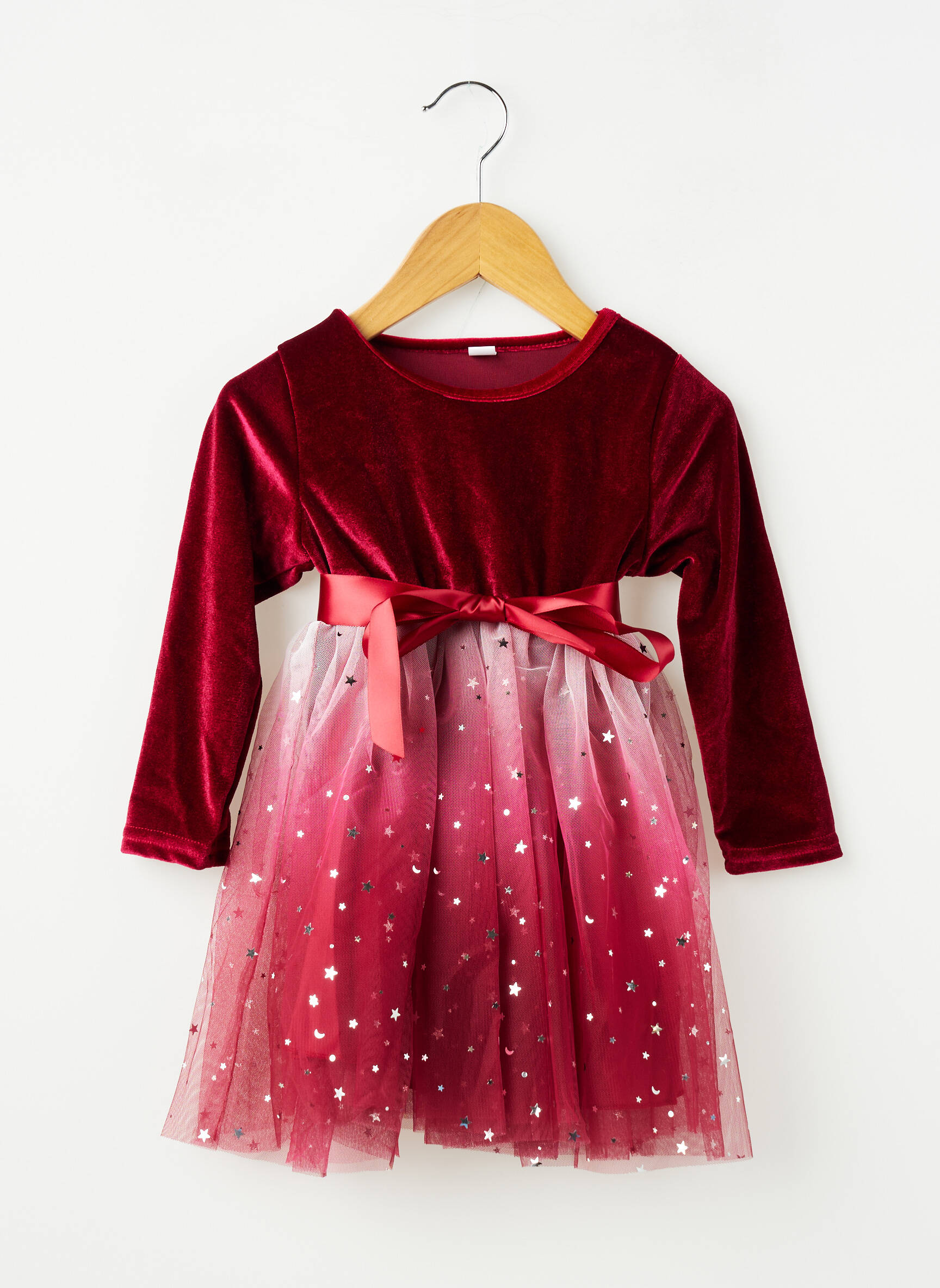 Robe courte manches longues manches longues rouge SANS MARQUE fille