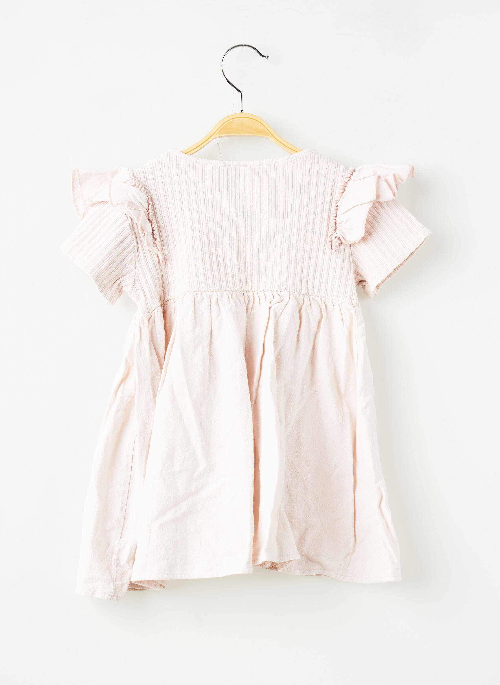 Robe courte manches courtes manches courtes rose ZARA fille