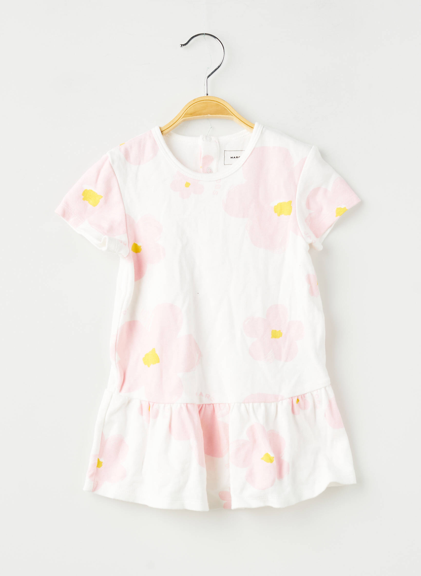 Robe courte maille fine manches courtes blanc MARC JACOBS fille