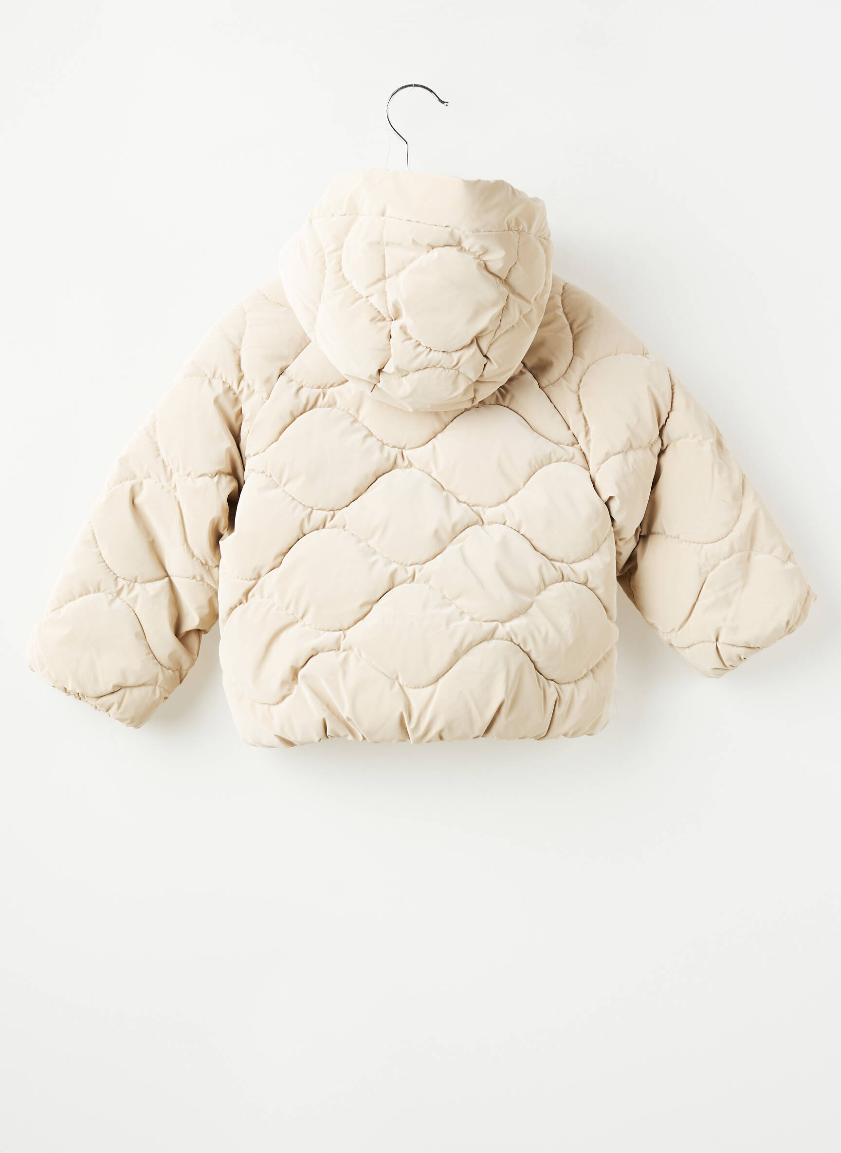 Doudoune manches longues a capuche beige ZARA fille