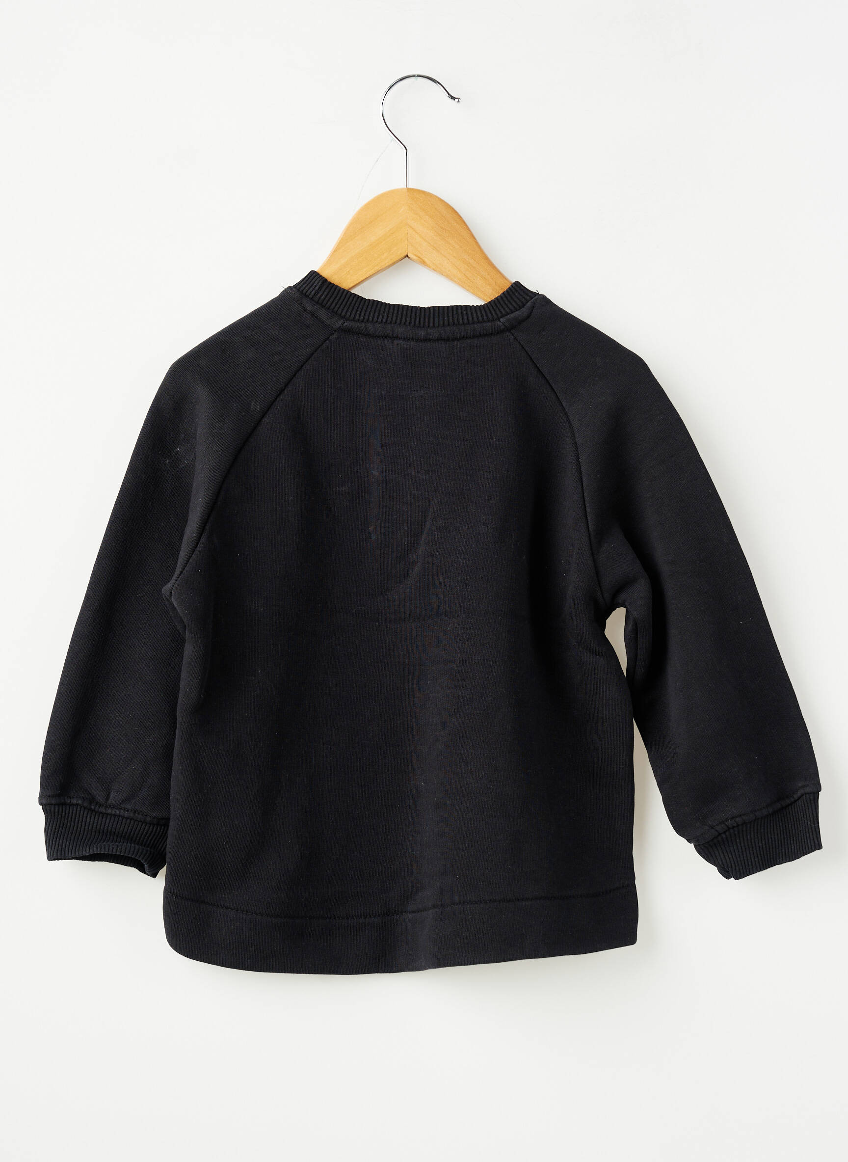 Sweat-shirt manches longues manches longues noir ZARA fille