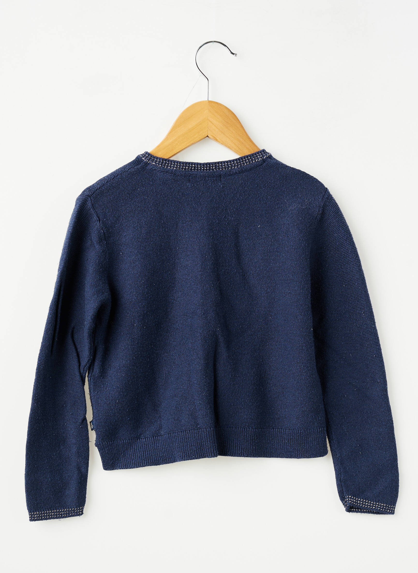 Gilet manches longues coupe droite bleu OKAÏDI fille