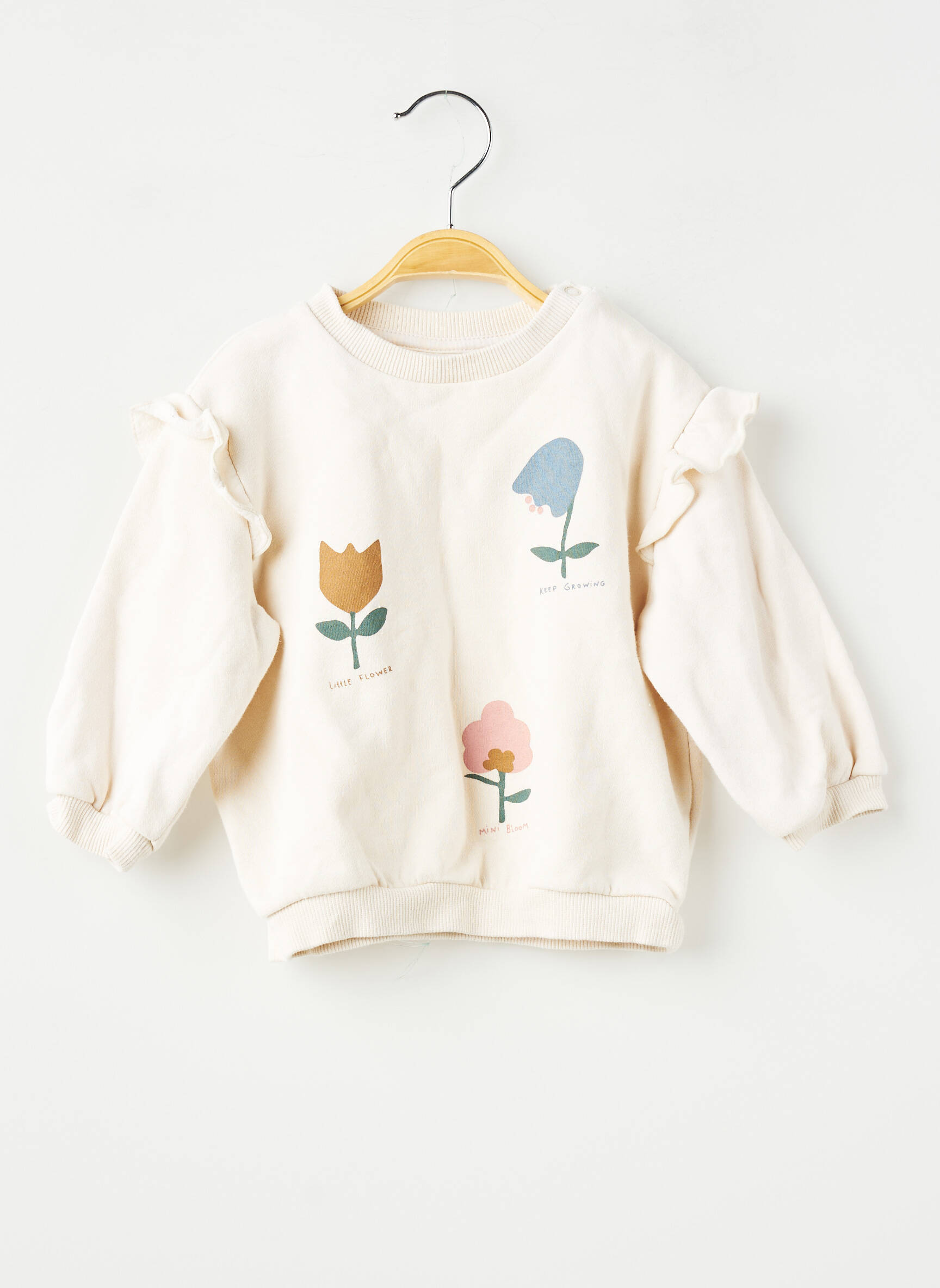 Sweat-shirt manches longues manches longues blanc H&M fille