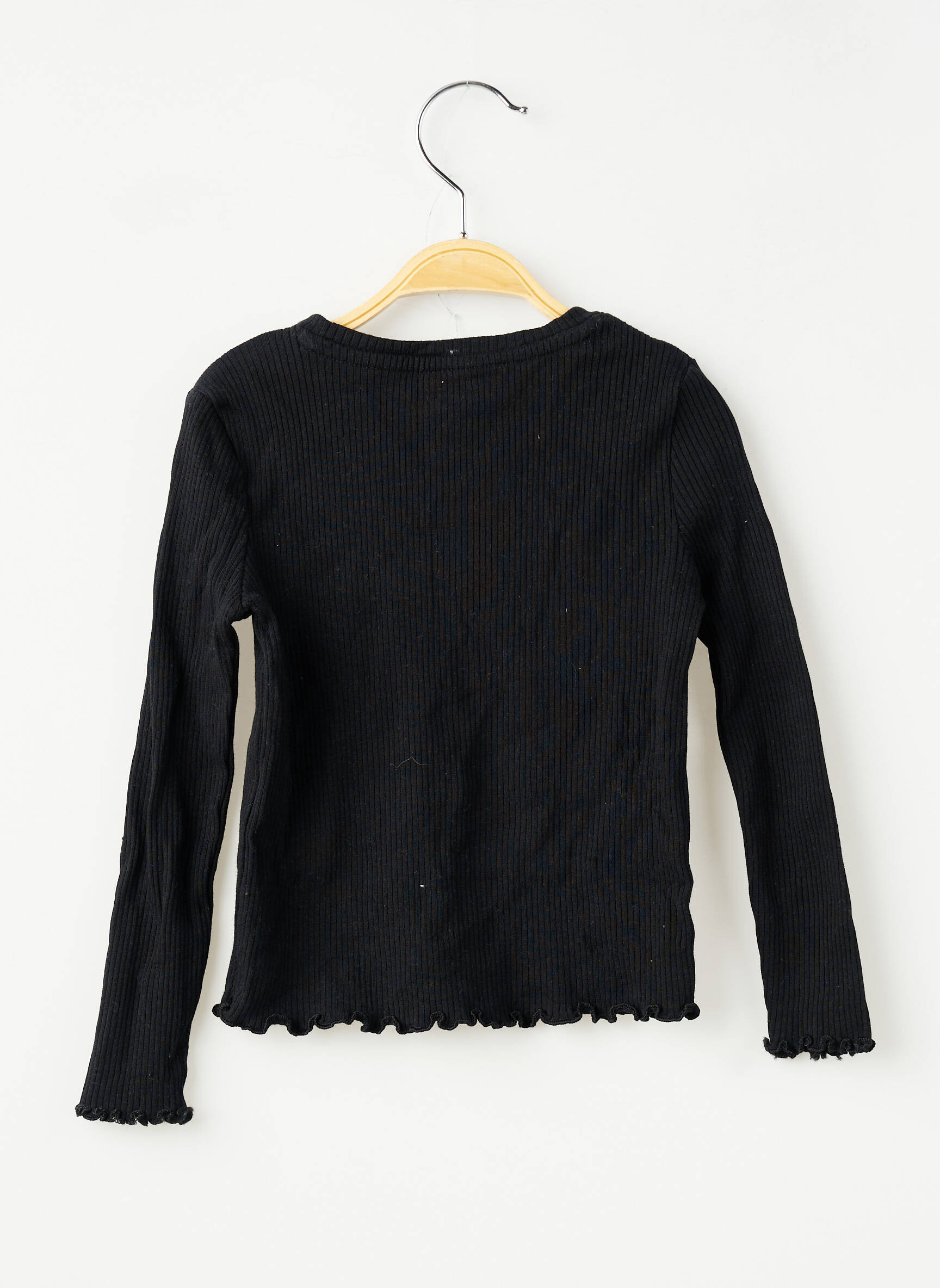 T-shirt coupe cintrée manches longues noir KIABI fille