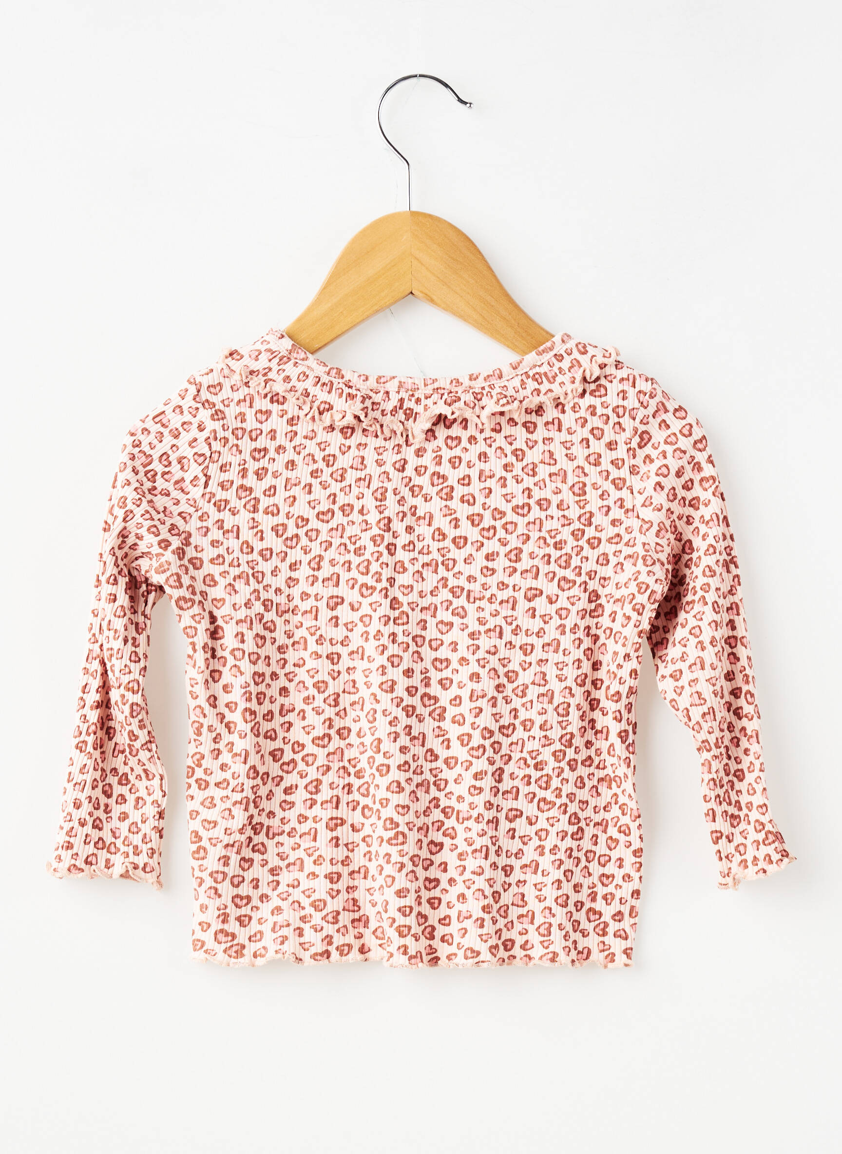 T-shirt coupe cintrée manches longues rose C&A fille