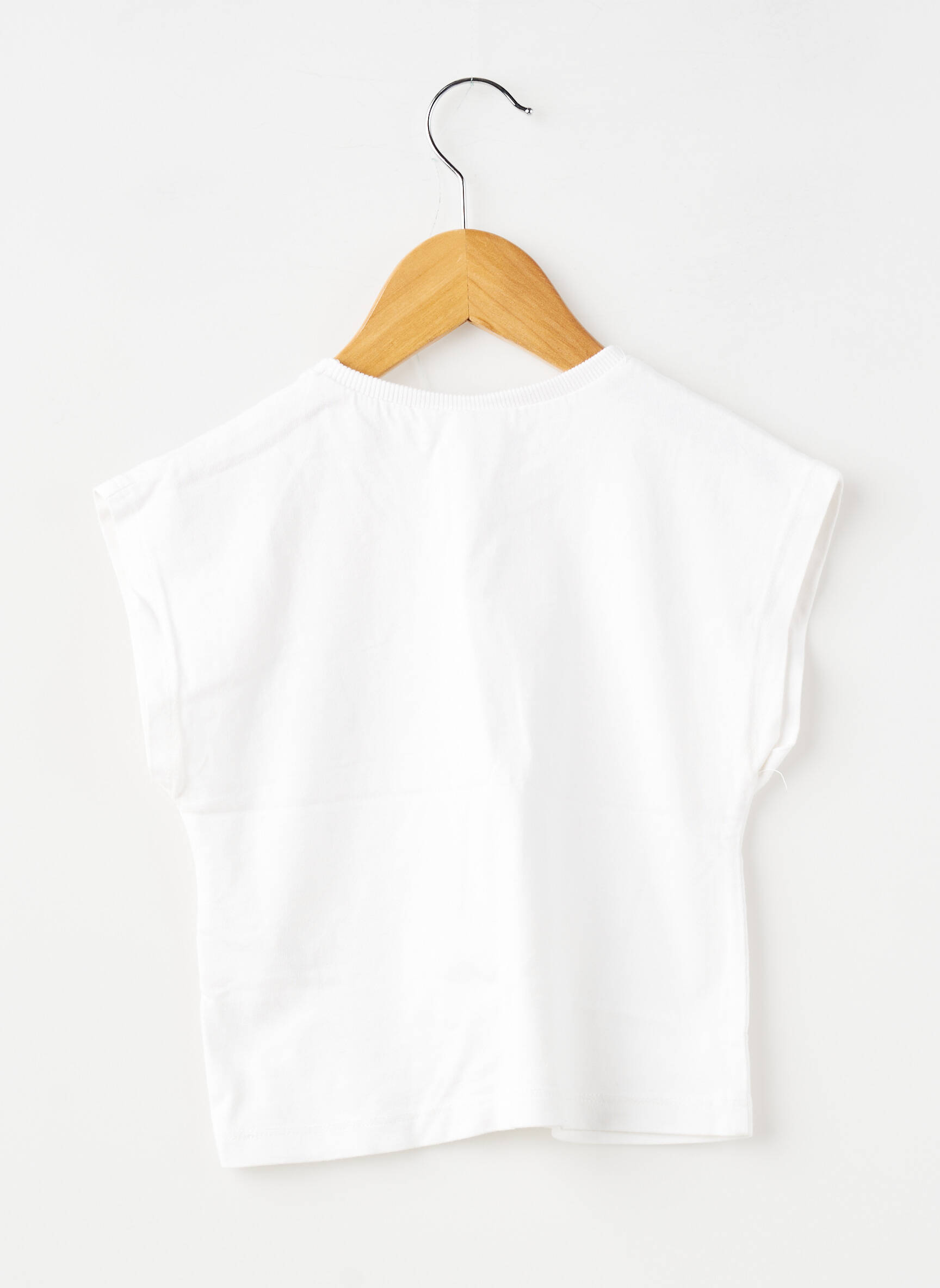 T-shirt coupe droite manches courtes blanc ZARA fille
