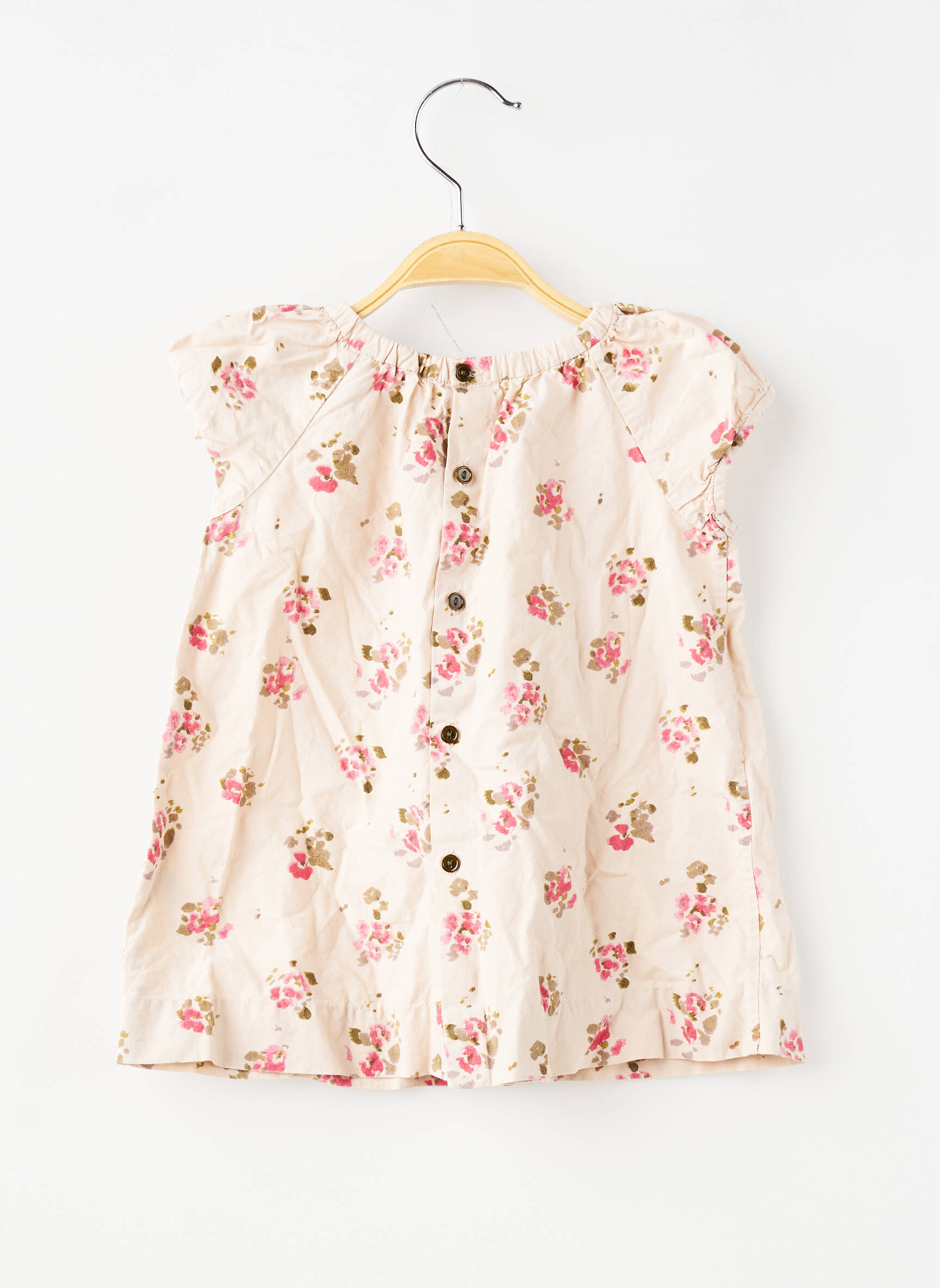 Robe courte imprimé fantaisie manches courtes beige BONPOINT fille