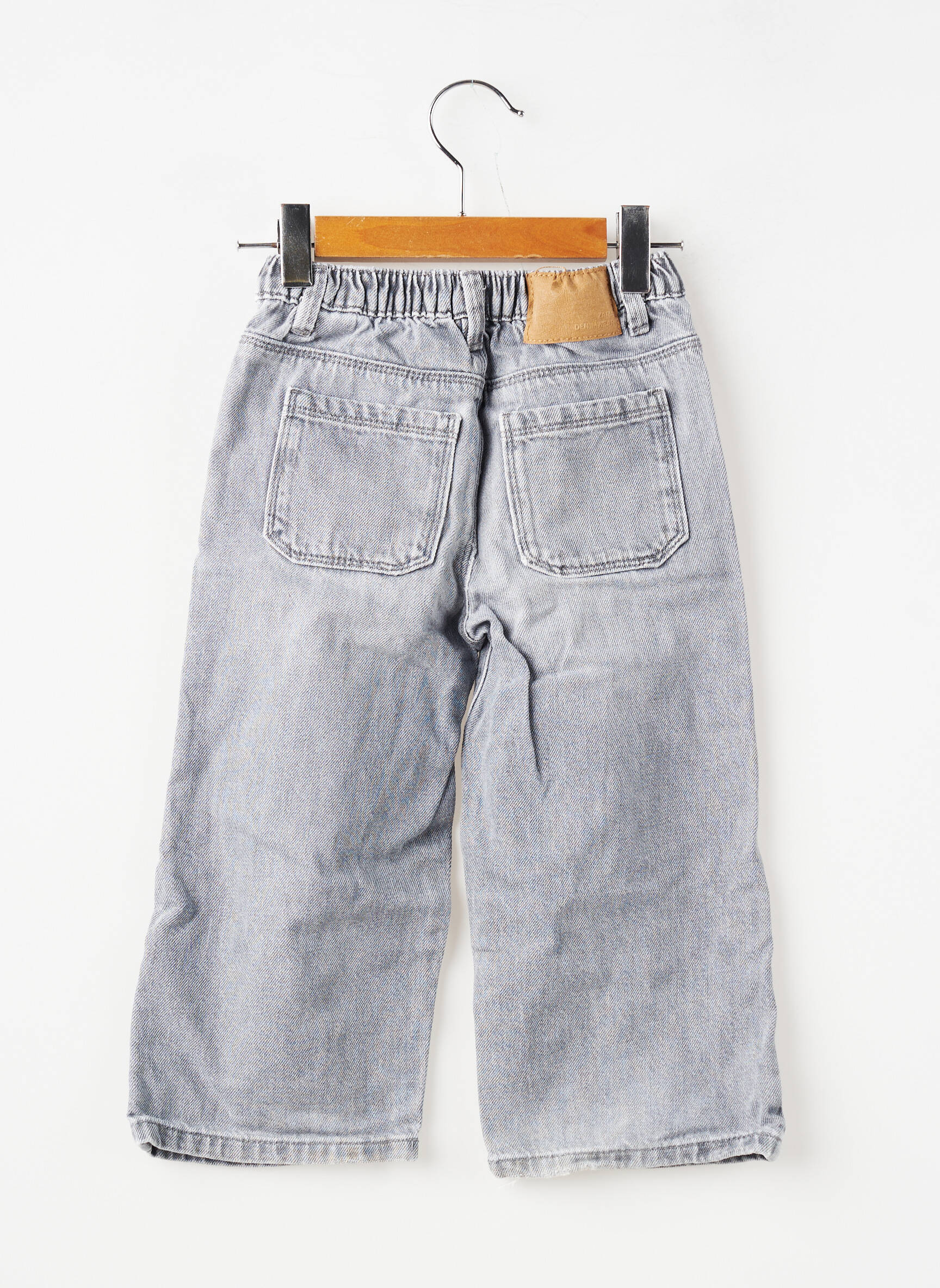 Jeans coupe large poches taille ajustable gris ZARA fille