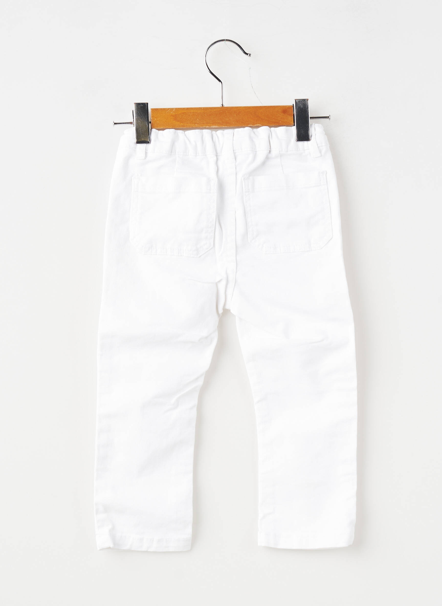 Pantalon slim tissage popeline taille ajustable blanc JACADI PARIS fille