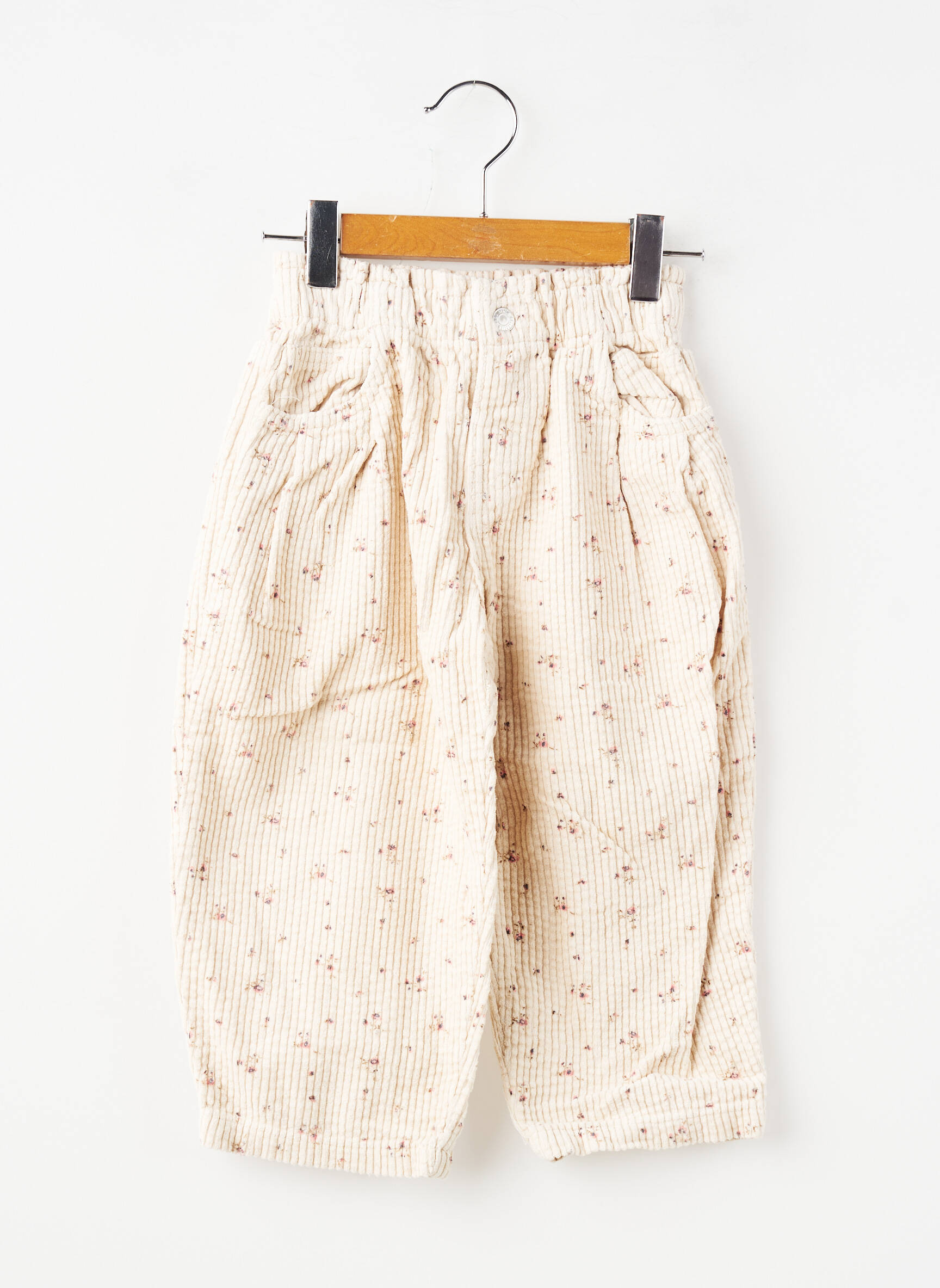 Pantalon large poches taille élastique beige ZARA fille