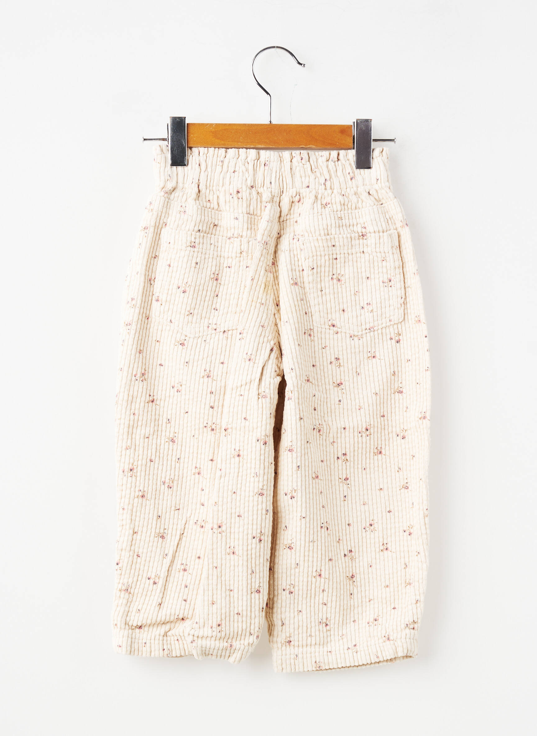 Pantalon large poches taille élastique beige ZARA fille