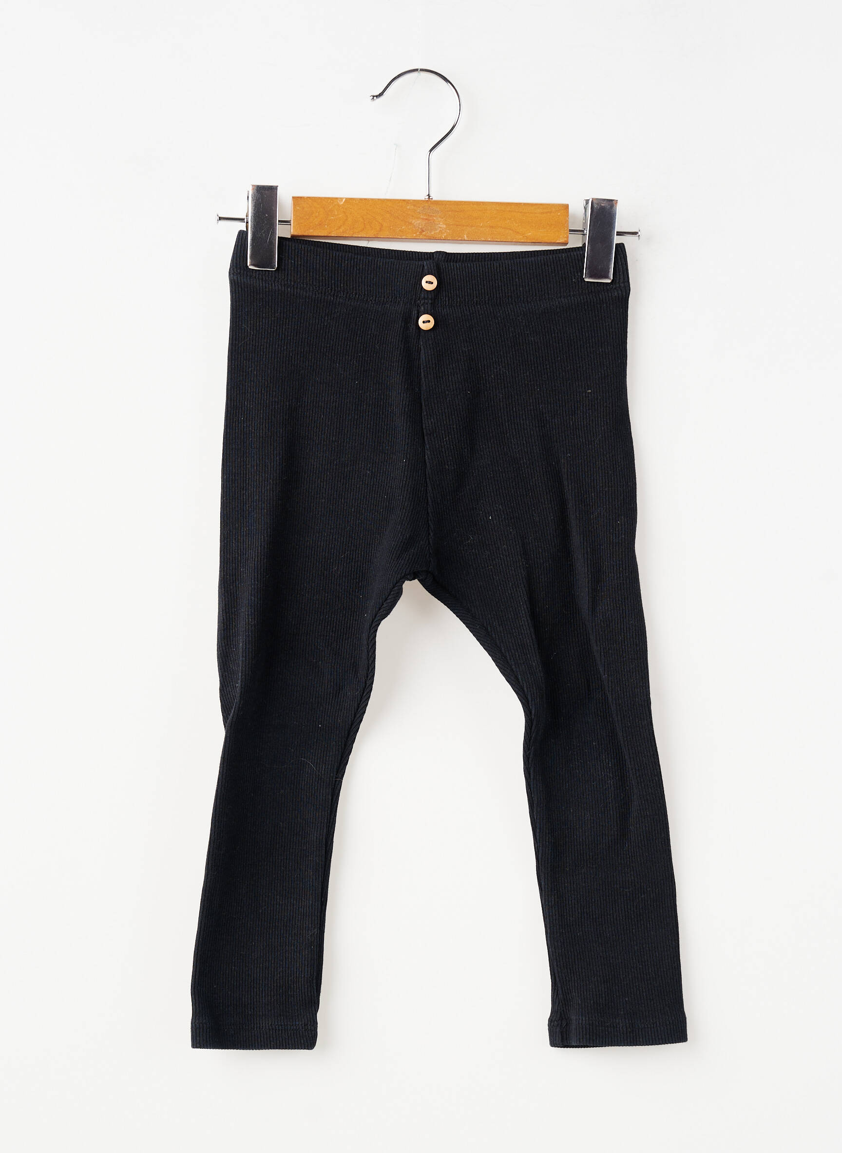 Legging tissage côtelé taille élastique noir KIABI fille