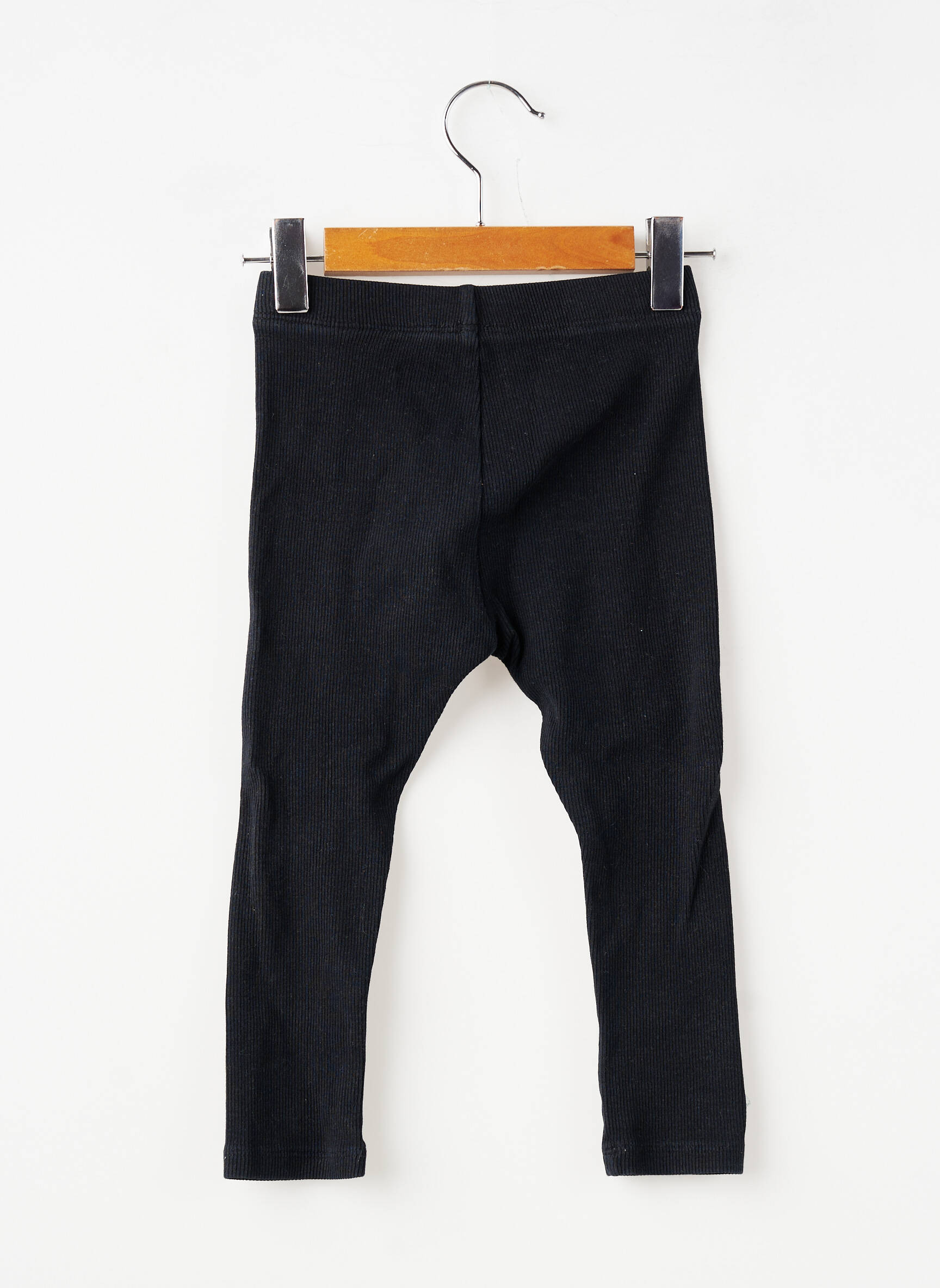 Legging tissage côtelé taille élastique noir KIABI fille