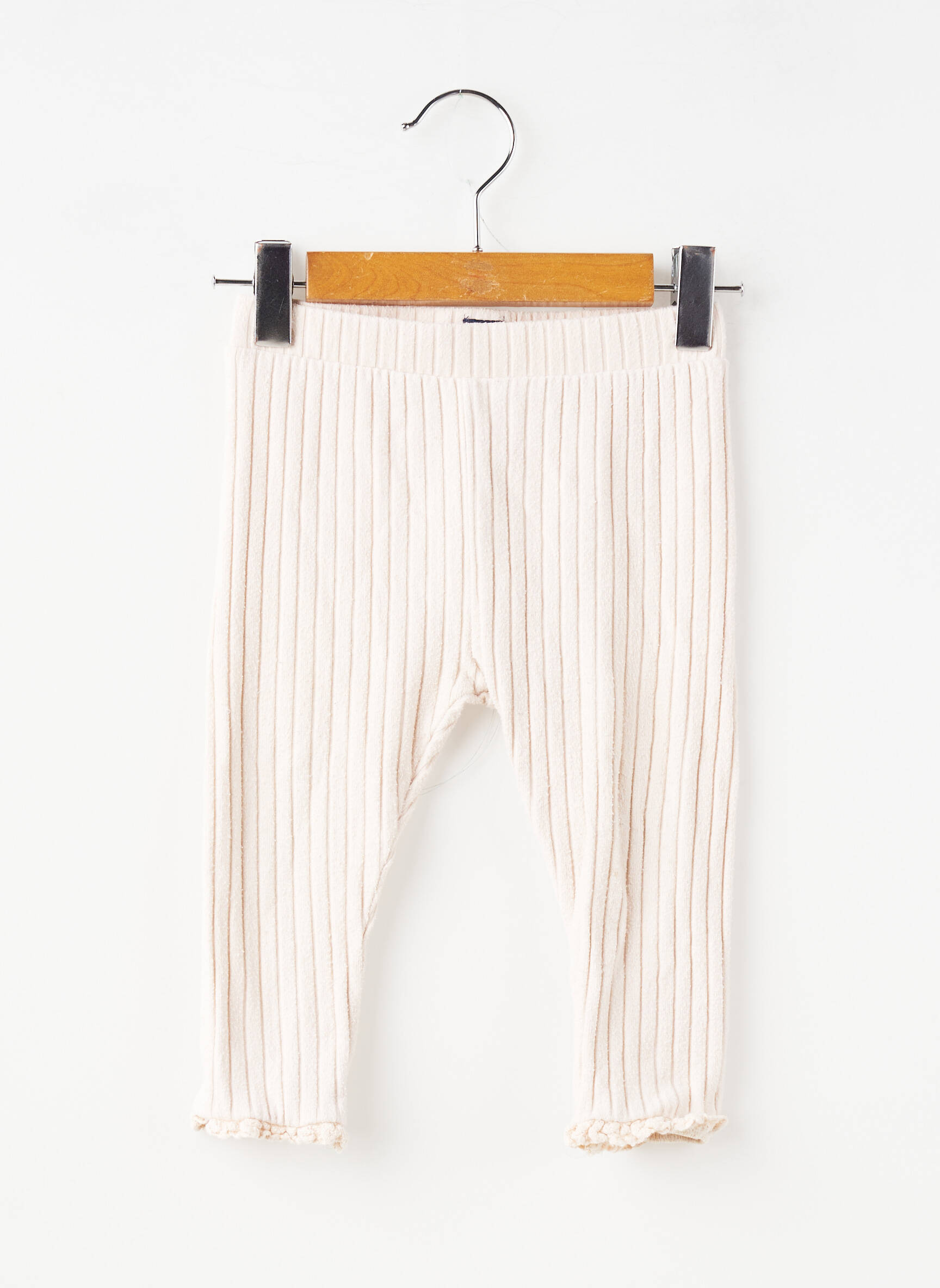 Legging tissage côtelé taille élastique beige KIABI fille