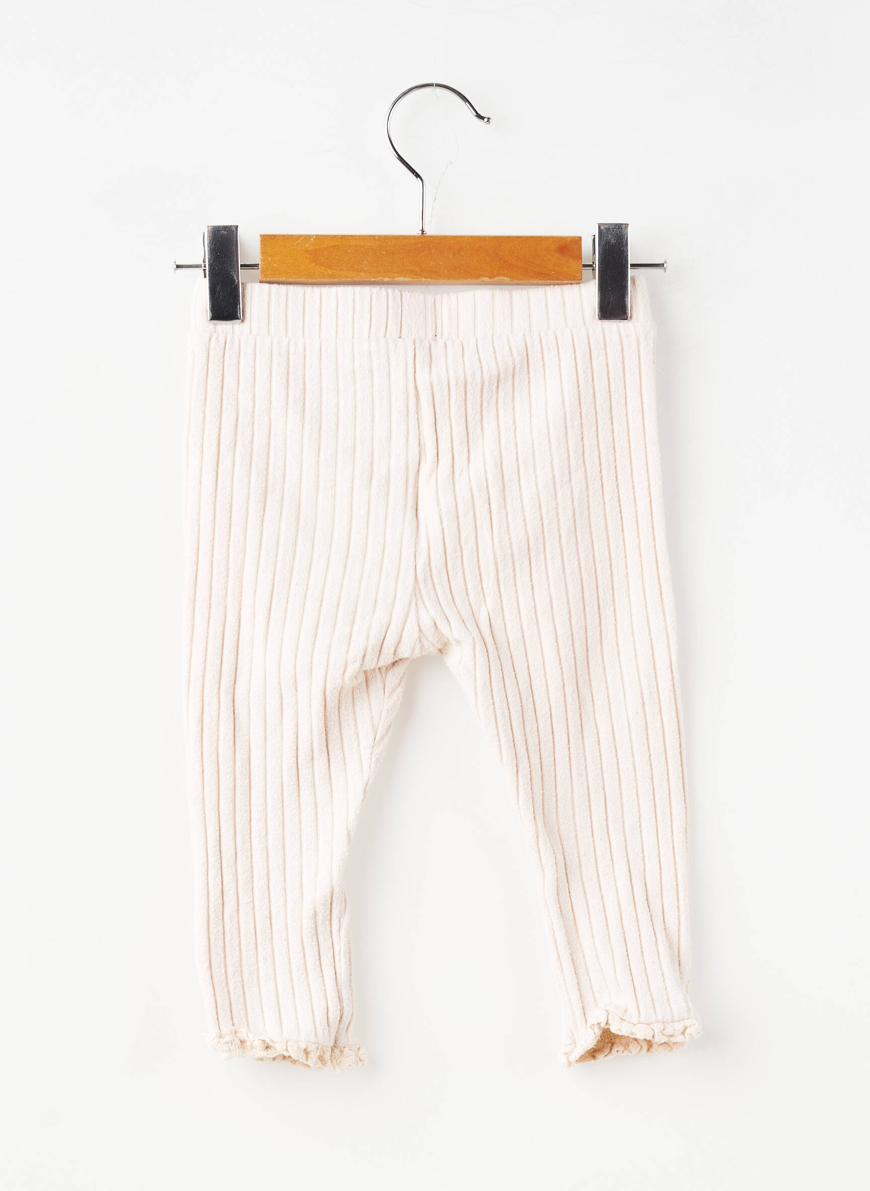 Legging tissage côtelé taille élastique beige KIABI fille
