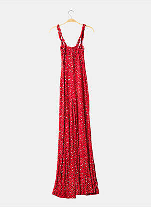 Combi-pantalon tissage crêpe fines bretelles rouge PRETTY LITTLE THING femme