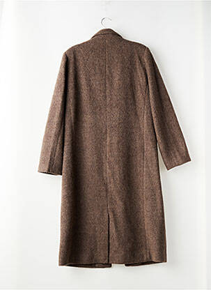 Manteau long coupe droite sans capuche marron OBJECT femme