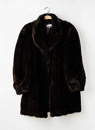 Manteau long coupe droite sans capuche marron FIORELLA DI VERDI femme