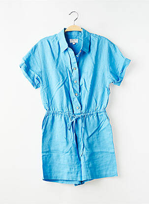 Combishort tissage crêpe manches courtes bleu MAISON 123 femme