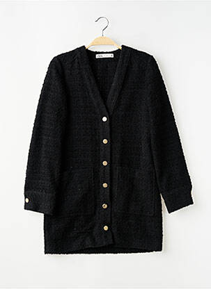 Gilet manches longues fermeture boutonnée sur le devant noir ZARA femme
