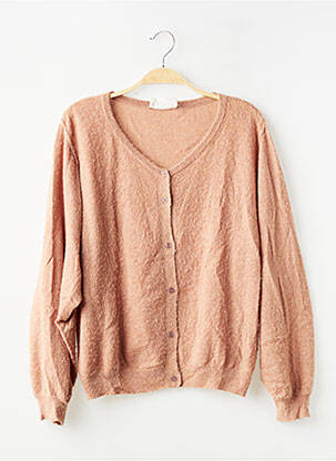 Gilet manches longues resserrée sur le bas marron AMERICAN VINTAGE femme