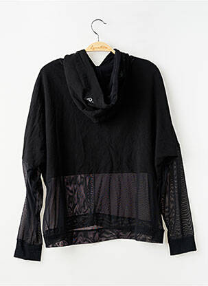 Sweat-shirt à capuche stretch manches longues noir OCEANS APART femme