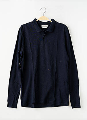 Polo manches longues manches longues bleu PREMIUM DE JACK AND JONES homme