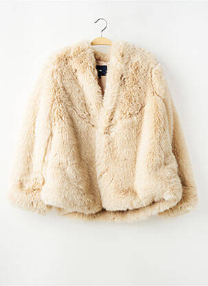 Manteau court coupe droite sans capuche beige KIABI femme