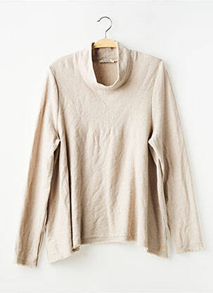 Pull maille tricot manches longues beige DEVERNOIS femme