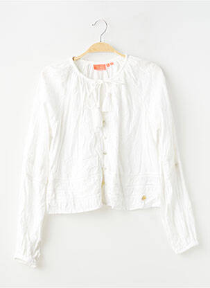 Chemisier coupe cintrée manches longues blanc SUPER DRY femme