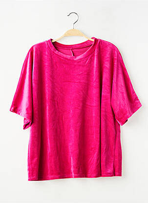 Top stretch manches 3/4 rose fonce SANS MARQUE femme