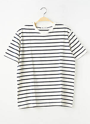 T-shirt coupe droite manches courtes beige ZARA femme
