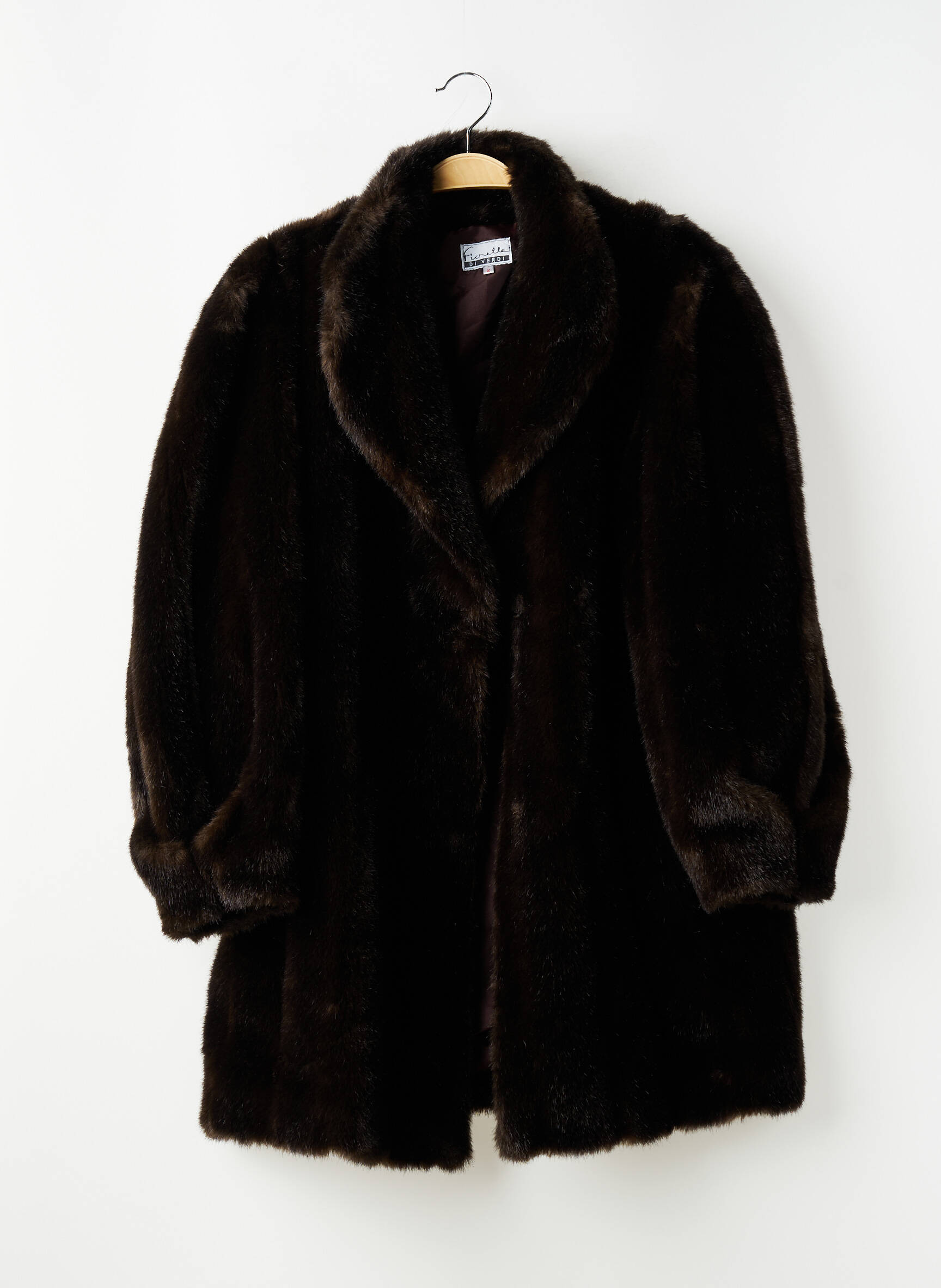 Manteau long coupe droite sans capuche marron FIORELLA DI VERDI femme