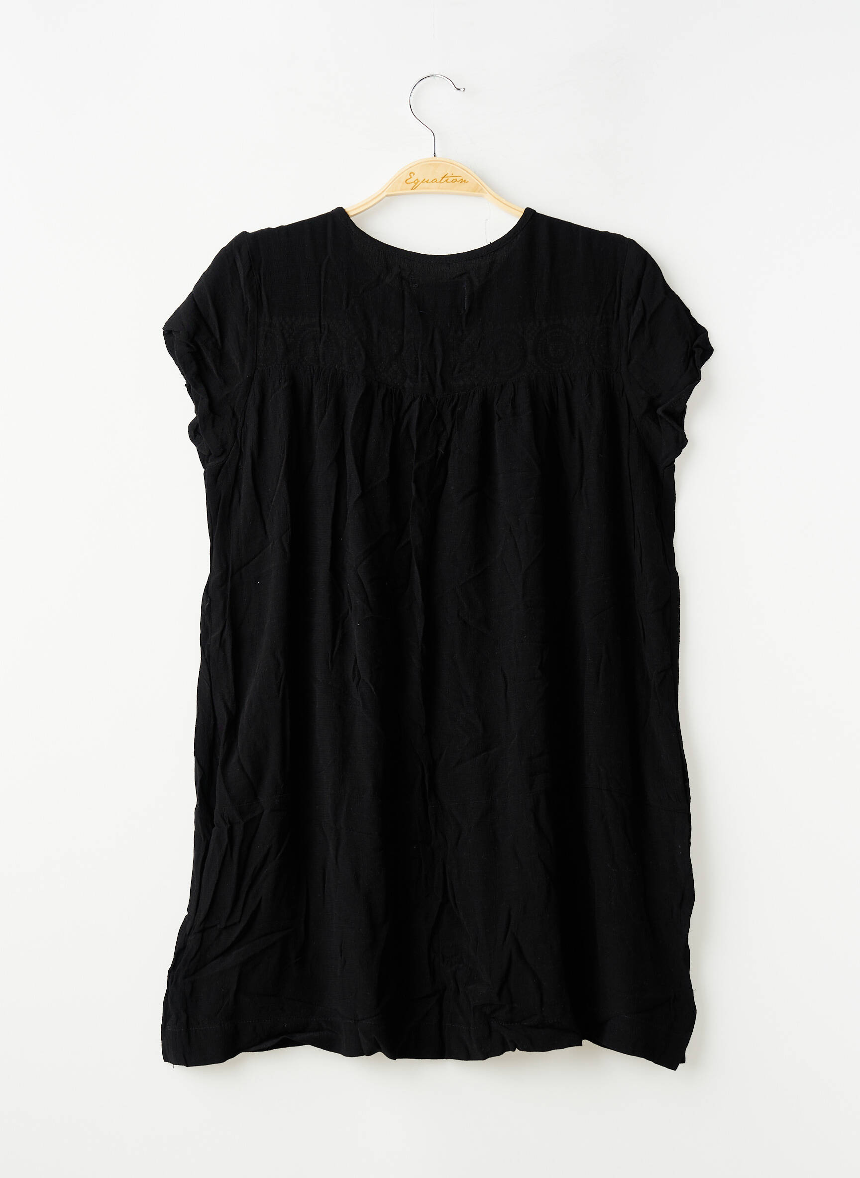 Top coupe fluide manches courtes noir MIS RANDER femme
