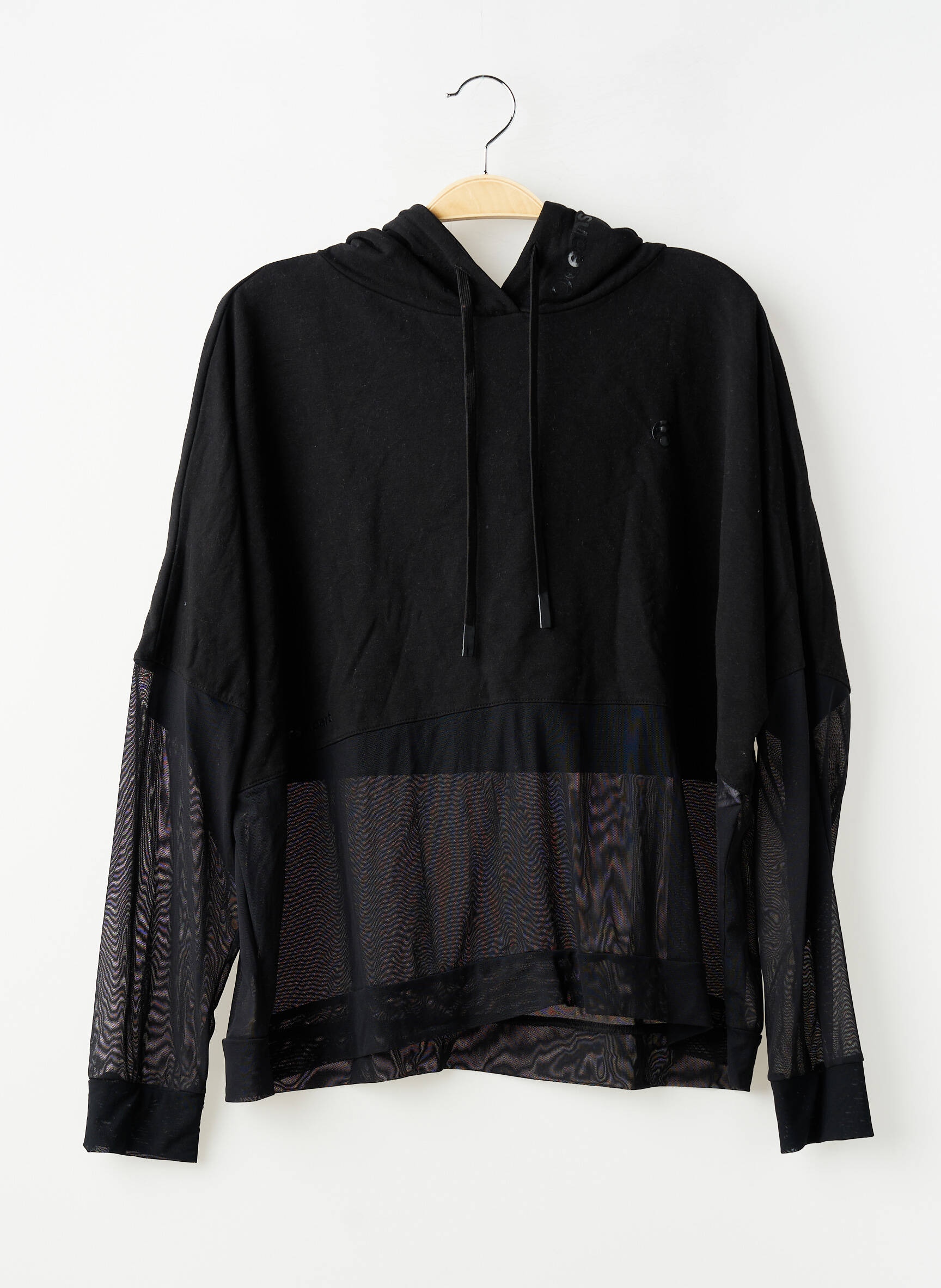 Sweat-shirt à capuche stretch manches longues noir OCEANS APART femme