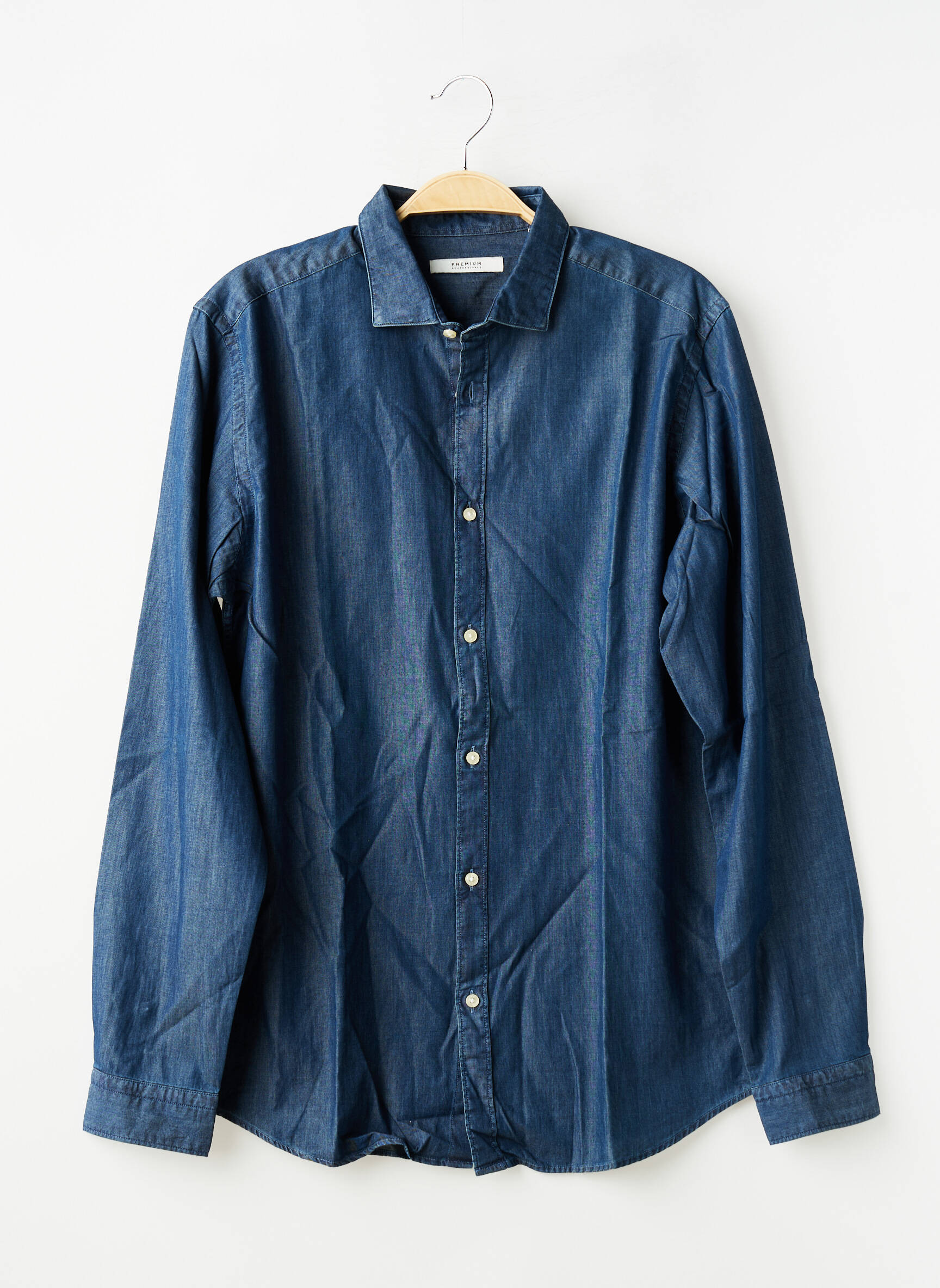 Chemise manches longues coupe cintrée bleu PREMIUM DE JACK AND JONES homme